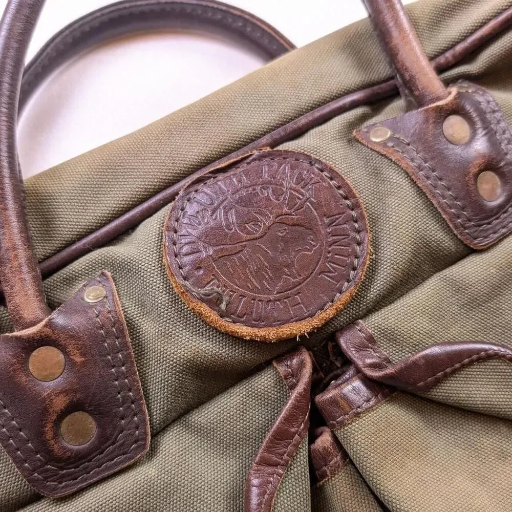 Duluth Pack Freelance Messenger Bag Breifcase Faded Green Distressed Canvas Bag